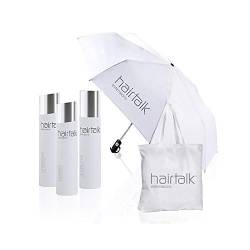 Hairtalk III plus Tasche mit integrierten Regenschirm, 250 ml Shampoo, 250 ml Balsam, 250 ml Conditioner für Extensions,Haarverlängerungen,Bondings von hairtalk