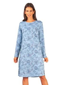 hajo - Damen Nachthemd 105cm, Premium Cotton - Feininterlock, hellblau, 36/38 von hajo