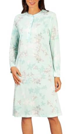 hajo - Damen Nachthemd Langarm (Sleepshirt) Mint Premium Cotton-Modal* 48/50 von hajo