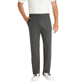 hajo Herren Hose Sweathose Homewearhose Wellneshose Sporthose Atmungsaktiv Kurzgröße Langgröße Elastischer Gummibung Mit Kordelzug Trageangenehm Pflegeleicht (Art.-Nr.: 80005) (52, Graumelange) von hajo