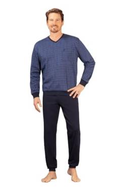 hajo Herren Schlafanzug - Premium Cotton Interlock, blau, 56 von hajo