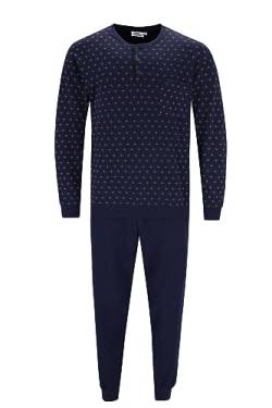 hajo - Herren Schlafanzug mit Bündchen - Premium Cotton Interlock, Marine, 50 von hajo