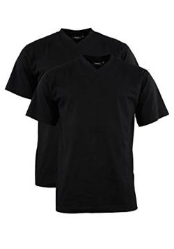 hajo T-Shirt V-Ausschnitt Doppelpack Baumwolle schwarz Größe X4L von hajo