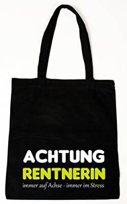 handmade-in-nb by ComProjekt Foto Baumwollbeutel Tasche Bag - Achtung Rentnerin ... witziger Spruch (lange Henkel) von handmade-in-nb by ComProjekt Foto