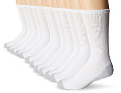 Hanes Men's Big & Tall Crew SocksBIG Shoe: 12-14 / Sock: 13-15, White) von hanes