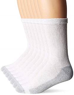 Hanes Men's Cushion Crew Socks (12-Pairs: Shoe Size 6-12/Sock Size 10-13, White) von hanes