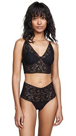 hanky panky Longline - Bralette im Retro-Stil, Bustier Damen aus Stretch-Spitze Signature Lace, Lingerie Damenwäsche Zero Feel, BH Ohne Bügel, Color Schwarz - Size L von hanky panky