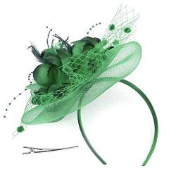 Damen Fascinator Hut Party Braut Mesh Kopfbedeckung Frauen Mädchen Haar Clip Accessoire Federn Blumen Kopfschmuck 20er Jahre Stirnband Elegant Klassisch Hochzeit Haarschmuck für Kirche Tea Cocktail von haozaikeji