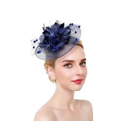 Damen Fascinator Hut Party Braut Mesh Kopfbedeckung Frauen Mädchen Haar Clip Accessoire Federn Blumen Kopfschmuck 20er Jahre Stirnband Elegant Klassisch Hochzeit Haarschmuck für Kirche Tea Cocktail von haozaikeji