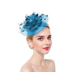 Damen Fascinator Hut Party Braut Mesh Kopfbedeckung Frauen Mädchen Haar Clip Accessoire Federn Blumen Kopfschmuck 20er Jahre Stirnband Elegant Klassisch Hochzeit Haarschmuck für Kirche Tea Cocktail von haozaikeji