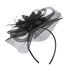 haozaikeji Fascinators Feder Mesh Schleier Party Hut Braut Kopfbedeckung Damen Stirnband Elegant Accessoire Cocktail Tea Party Hut Haarband Vintage 20er Jahre Kopfschmuck Hochzeit Kirche Haarschmuck von haozaikeji