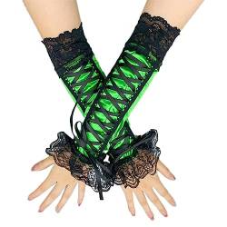 haozaikeji Spitze Fingerlos Armstulpen Vintage Opernhandschuhe Elegant Gothic Arm Ärmel Abendhandschuhe Party Lang Tanzhandschuhe 1920er Stil Handschuhe Hochzeit Classic Handgelenk Manschetten von haozaikeji