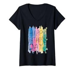 Damen Happy Father's Day for Men Happy Dad Day Love T-Shirt mit V-Ausschnitt von happy newdesign outfit