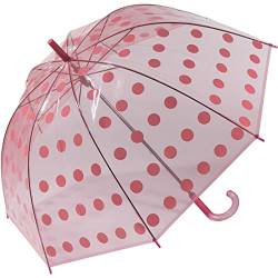 Glockenschirm transparent bunt Big Dots - pink von happy rain