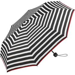 Regenschirm Black & White Stripes - Taschenschirm Handöffner von happy rain