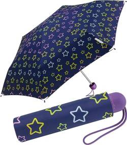 happy rain Ergobrella Kinder-Taschenschirm mit reflektierenden Elementen Glowing Stars, 89 cm von happy rain