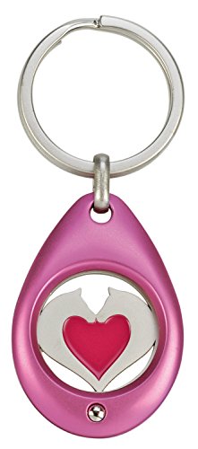 Schlüsselanhänger mit Einkaufswagenchip Herzpferde, pink von happyROSS
