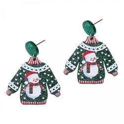 harayaa 3x Pullover Weihnachtsohrringe Weihnachten Baumelnde Ohrringe für Frauen Stoffaccessoires Trendiger Süßer Schmuck Ohrstecker für Weihnachten, Club von harayaa