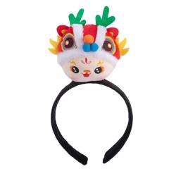 harayaa Chinesischer Drache-Stirnband, Drachen-Haarband, lustige Tierpuppe für Kinder, Haar-Accessoire für Festival, Kostüm, Party, Gastgeschenke, Einzelner Drachenkopf von harayaa