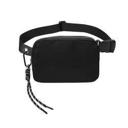 harayaa Gürteltasche für Damen und Herren, Umhängetasche, Sport-Hüfttasche mit Reißverschluss, Schultertasche für Rucksacktouren im Fitnessstudio, SCHWARZ von harayaa