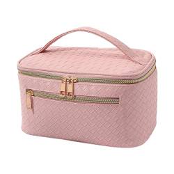 harayaa Kulturbeutel, Kosmetik-Organizer, PU-, Damen-Make-up-Tasche, Elegante Kosmetiktasche, Reise-Make-up-Tasche für Badezimmer, Bürsten, Werkzeuge, ROSA von harayaa