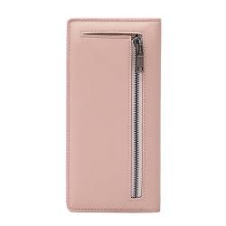 harayaa Lange Damen-Geldbörse, Kreditkartenetui, PU-, dünn, modisch, Karten-Organizer, Billfold-Clutch-Geldbörse, Rosa von harayaa