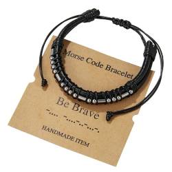 harayaa Morsecode-Armband, Schmuck, Geschenk, Herrenarmband, Geschenke für Männer zum Erntedankfest, Abschlussfeier, Sei mutig von harayaa