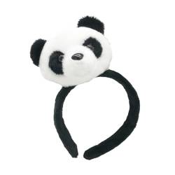 harayaa Niedliches Tier-Stirnband für Damen und Mädchen, Kopfbedeckung, Make-up-Haarband, Kopfbedeckung, Plüsch-Haarband für Bühnenauftritt, Karneval, Panda von harayaa