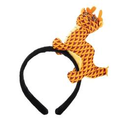 harayaa Plüsch-Drachenpuppen-Stirnband, Haarband, Haarband, leichte Kopfbedeckung, Haarreifen für Rollenspiele, Feiertage, Kostüm-Requisiten, Cosplay, Gold von harayaa