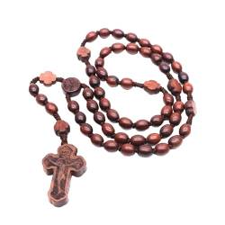 harayaa Rosenkranz Kreuz Halskette, Gebetsperlen für Weihnachten von harayaa