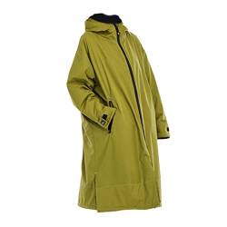 harayaa Wetterfeste Robe Jacke Damen Erwachsene Parka Jacke Lammwolle Surfen Umkleidemantel, Sport Schwimmen Strand Pool Poncho Parka Windjacke mit Kapuze, Blau Grau Grün L von harayaa