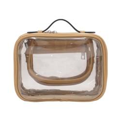 harayaa wasserdichte Reise-Kulturtasche, transparente Kosmetik-Make-up-Tasche mit Reißverschluss, kosmetischer wasserdichter Kulturbeutel-Organizer für Frauen, Kaffee von harayaa