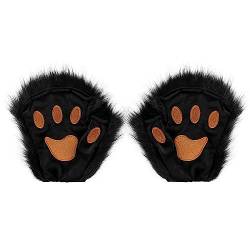 hbbhml Kunstpelz Pfote Handschuhe Flauschige Katze Krallen Halloween Weihnachten Party Karneval Kostüm Cosplay Zubehör für Mädchen Frauen von hbbhml