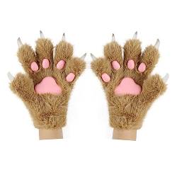 hbbhml Tierpfote Klaue Handschuhe Niedliche Katze Fuchs Bär Plüsch Halloween Weihnachten Laufen Cosplay Kostüm Winter Warme Handschuhe Fäustlinge von hbbhml