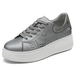 hecodi Damen Halbschuhe Plateauschuhe Trainer Grau 36 von hecodi