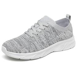 hecodi Herren Laufschuhe Gehen Leichte Sport Mode Sneaker Bequeme Atmungsaktive Casual Sneaker Schwarz (Grau2238, Adult, Men, Numeric_43, Numeric, eu_Footwear_Size_System, medium) von hecodi