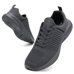 hecodi Weite Laufschuhe Herren Dämpfung Straßenlaufschuhe Bequeme atmungsaktive Indoor Joggingschuhe rutschfest Turnschuhe Grau 40 von hecodi