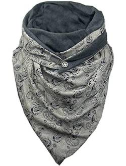 heekpek Damen Schals Warmer Dreieckschal mit Button Winterschals Retro Damen Wickelschal Lässige Herbstschal Winterschal Halstücher übergroßer Weich Scarf Poncho von heekpek