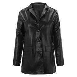 Classique Zip Up Veste en Cuir Véritable Dames Semi-équipée en Peau d'agneau Manteau Kunstlederjacke Damen Schwarz Kunstlederjacke Damen Schwarz Gold Lederimitat Jacke Damen S M L Xl 2Xl 3Xl 4Xl 5Xl von hehiy