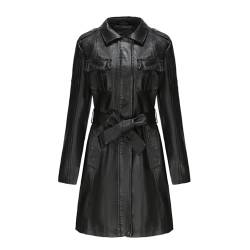 hehiy Femmes Veste en Cuir Véritable Court Décontractée Ajustement Mince Blouson Motto Leder Blazer Damen Schwarz Lederjacke Damen Schwarz Lang Lederjacke Mit Fell Damen Lang FüR Arbeit/Schule von hehiy