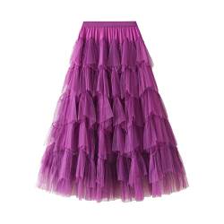 hehiy Tüllrock Damen Tütü Petticoat Unterrock Minirock Tanzkleid Tutu Tüll Kleid Rock Reifrock Abendrock Karneval Kostüm Carnival TüLlrock Orange Damen TüLlrock Damen Kurz Schwarz KostüM Frauen XXL von hehiy