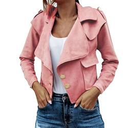 hehiy Veste Cuir Femme Fermeture Éclair Manteau à Capuche Court Veste Pilotenjacke Damen Bomberjacke Damen Elegant Lederjacke Damen Kurz Blau FüR Dinnerpartys/Arbeit von hehiy