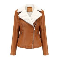 hehiy Veste Elegante De Style Motard pour Femmes en Cuir Veritable avec Plusieurs Fermetures Eclair Lederjacken FüR Damen Lederjacke Damen Lang Rot Motorradjacke Damen Winter Lang Same Day Angebote von hehiy