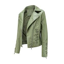 hehiy Veste de moto courte en simili cuir pour femme, printemps léger et classique Kurze Lederjacke Damen Schwarzer Lederblazer Damen Motorradjacke FüR Frauen Geschenke FüR Herren von hehiy