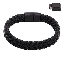 Heideman Armband Herren aus Leder schwarz farbend matt Lederarmband Jakob für Männer Leder Schwarz von heideman ars gratia artis