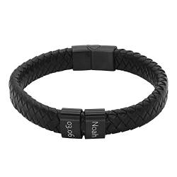 Heideman Armband Herren aus Leder schwarz matt Lederarmband Titus für Männer Leder Schwarz Länge 17cm von heideman ars gratia artis