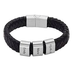 Heideman Armband Herren aus Leder schwarz matt Lederarmband Titus für Männer Leder Schwarz Länge 17cm von heideman ars gratia artis