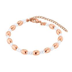 Heideman Armband Maya Damen aus Edelstahl rosegold farbend poliert Armkette für Frauen mit Perle weiss von heideman ars gratia artis