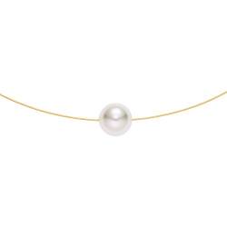 Heideman Halskette Damen Perlenkette aus Edelstahl gold farbend matt Kette für Frauen mit Perle weiss rund 10mm von heideman ars gratia artis