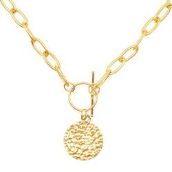Heideman Halskette Damen aus Edelstahl gold farbend matt Kette für Frauen mit Stein weiß von heideman ars gratia artis